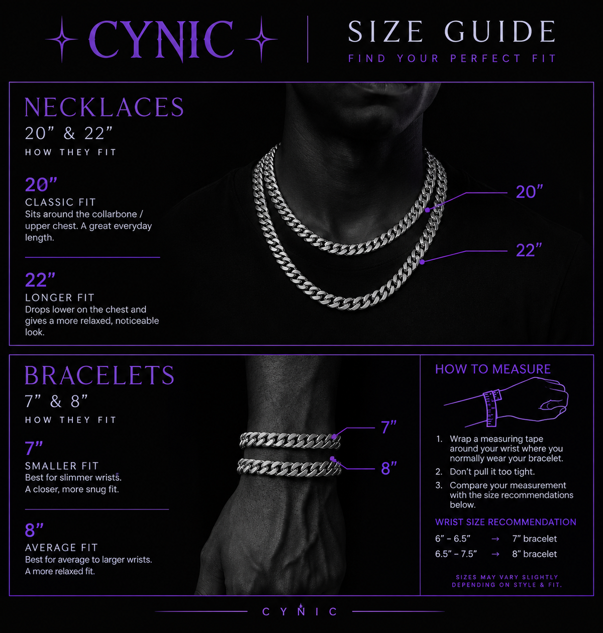 Product size guide